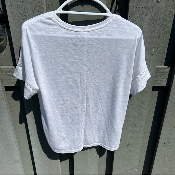 Malibu Tee by Banana Republic White Tee with Eyelet Design on Short Sleeves - Picture 2 of 7